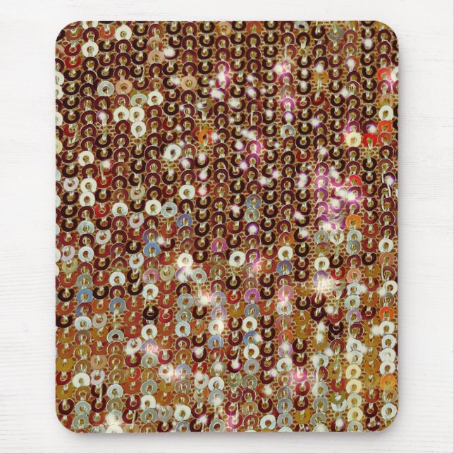 Tapis De Souris Gold copper sparkle sequin pattern     (Devant)