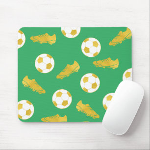 Tapis De Souris Gold Elegant Classic Soccer Clefs Ball Green