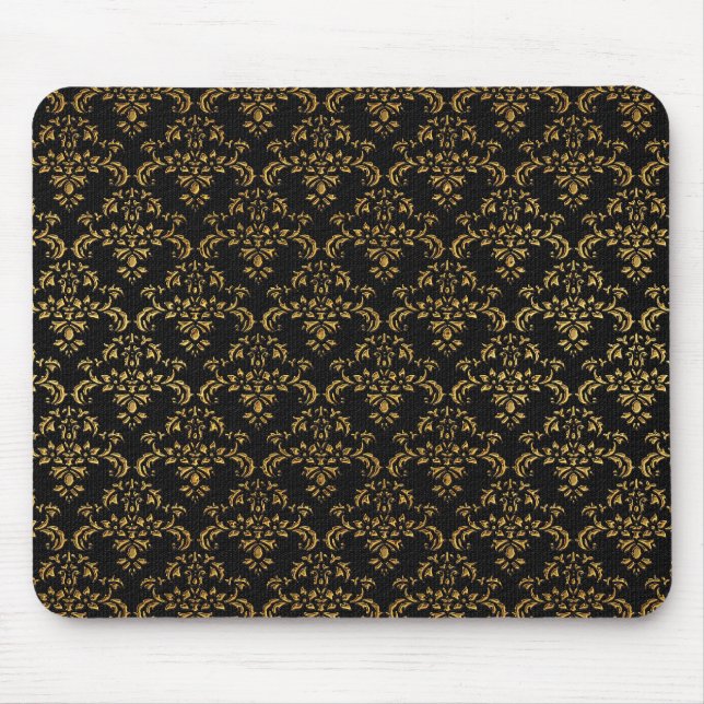 Tapis De Souris Gold et Black Damask (Devant)