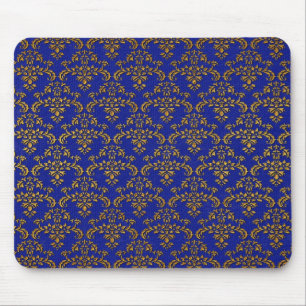 Tapis De Souris Gold et Blue Damask