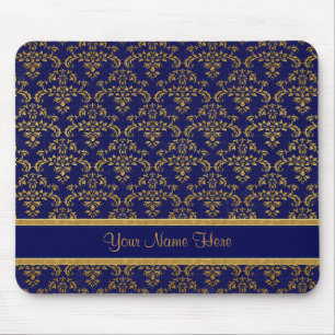 Tapis De Souris Gold et Blue Damask