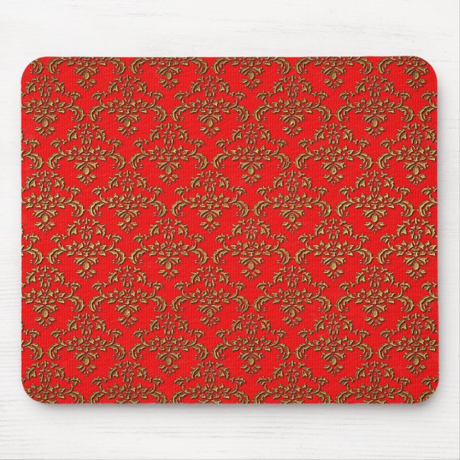 Tapis De Souris Gold et Red Damask (Devant)
