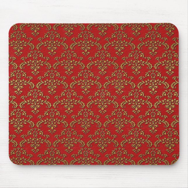 Tapis De Souris Gold et Red Damask (Devant)