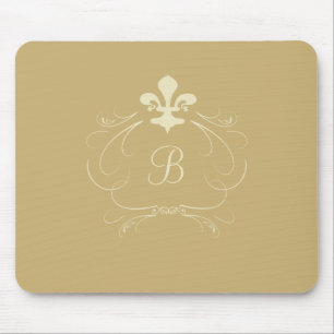 Tapis De Souris Gold Fleur de Lis Monogram élégant