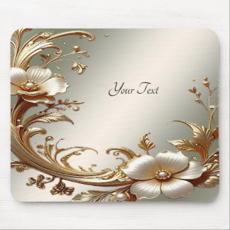 Tapis De Souris Gold Floral Mousepad