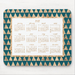 Tapis De Souris Gold Foil Calendrier annuel 2017 Mouse Pads Petrol