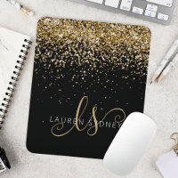Gold Glitter Glam Monogram Name