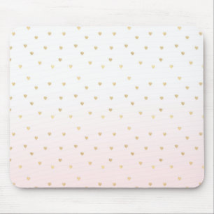 Tapis De Souris Gold Hearts Blush Pink Ombre