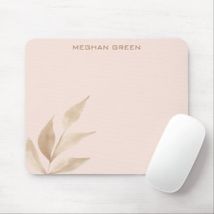 Tapis De Souris Gold leaf minimalist blush monogram mouse pad