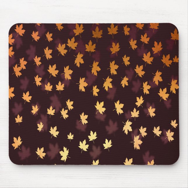 Tapis De Souris Gold Maple Leaf on dark red (Devant)