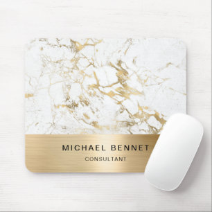 Tapis De Souris Gold Metallic White Marble Consultant Business
