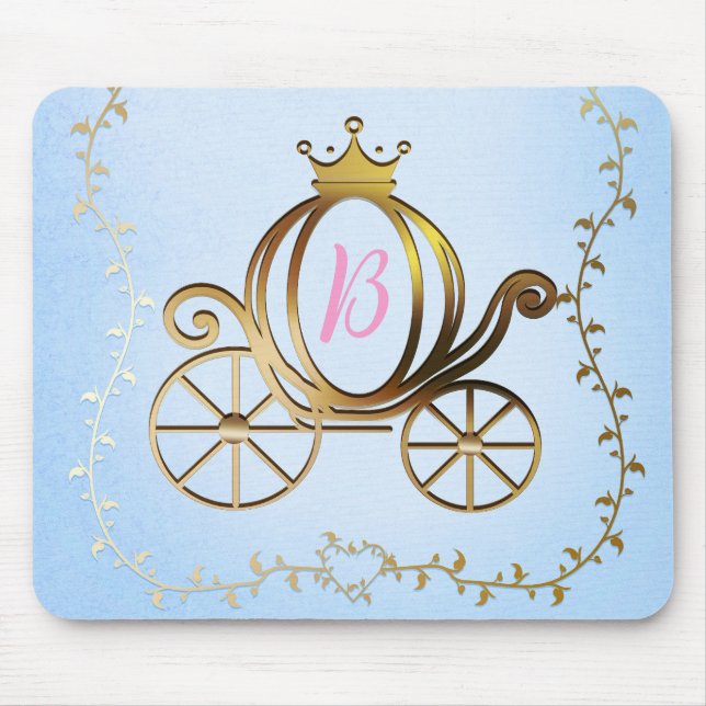 Tapis De Souris Gold Princess Carriage Blue Storybook (Devant)