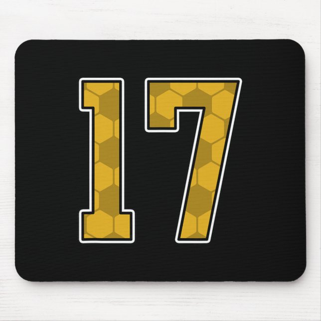 Tapis De Souris Gold Soccer Pattern Number 17 Jersey Player Unifor (Devant)