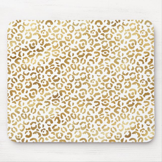 Tapis De Souris Gold White Leopard Print            (Devant)