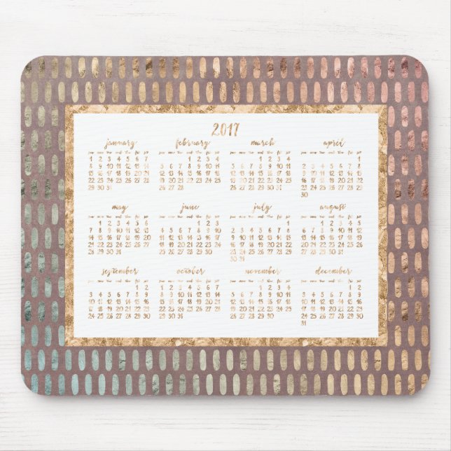 Tapis De Souris Golden Annuel 2017 Calendrier Pads Rose (Devant)