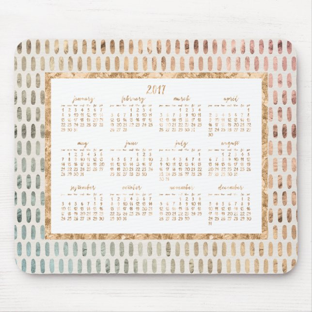 Tapis De Souris Golden Annuel 2017 Calendrier Plaquettes de souris (Devant)