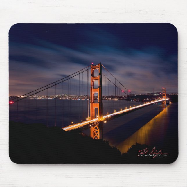 Tapis De Souris Golden gate bridge la nuit (Devant)