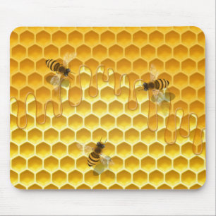 Tapis De Souris Golden Honeycomb avec abeilles Personnalisable Pet