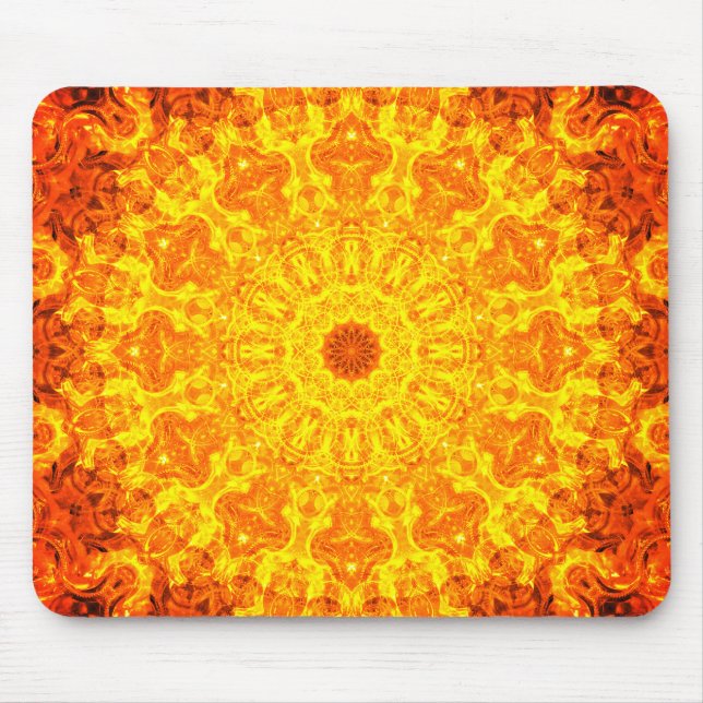 Tapis De Souris Golden Kaleidoscopic Mandala Art (Devant)