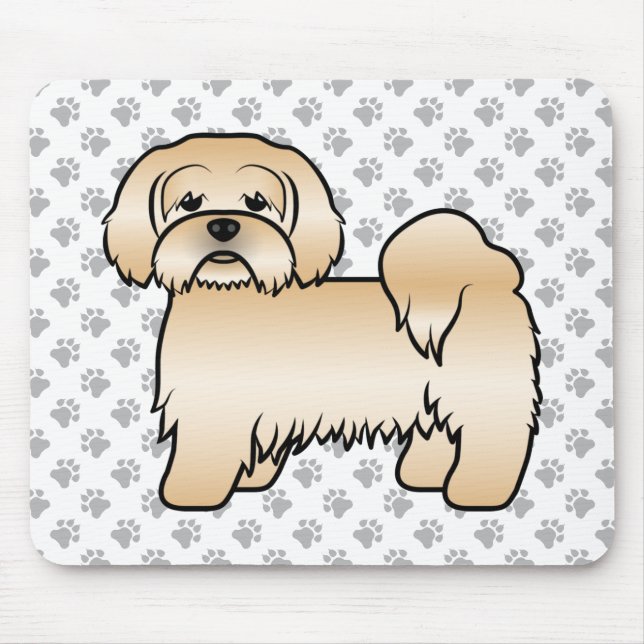 Tapis De Souris Golden Lhasa Apso Jolie illustration de dessin de  (Devant)