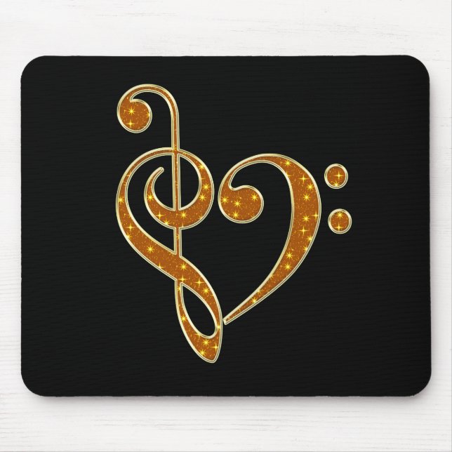 Tapis De Souris Golden Love Notes musicales Mousepad (Devant)