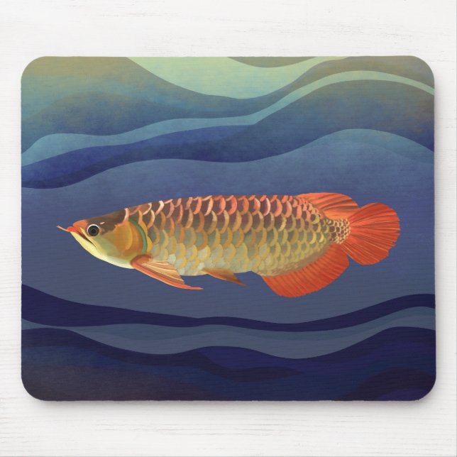 Tapis De Souris Golden Orange Arowana poisson aquatique (Devant)