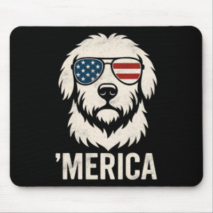 Tapis De Souris Golden Retriever 4 juillet Merica Patriotic Amer