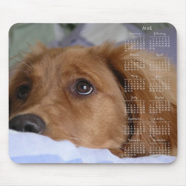 Tapis De Souris Golden Retriever Calendar 2016 Mouse Pads (Devant)