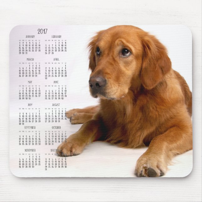 Tapis De Souris Golden Retriever Calendar 2017 Custom Mouse Pads (Devant)