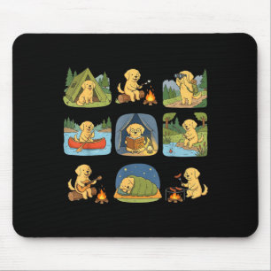 Tapis De Souris Golden retriever camping chien mignon randonnée ca