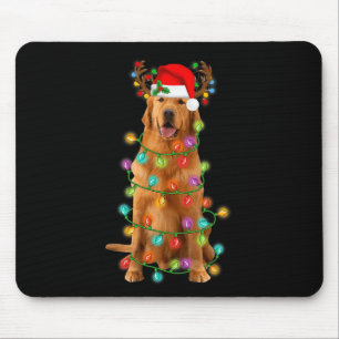 Tapis De Souris Golden Retriever Christmas Tree Lights Pyjama Chie
