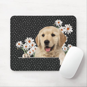 Tapis De Souris Golden Retriever et Daisies