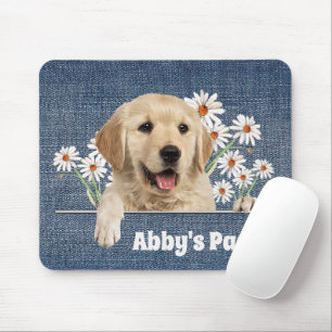 Tapis De Souris Golden Retriever et Daisies