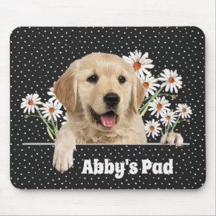 Tapis De Souris Golden Retriever et Daisies