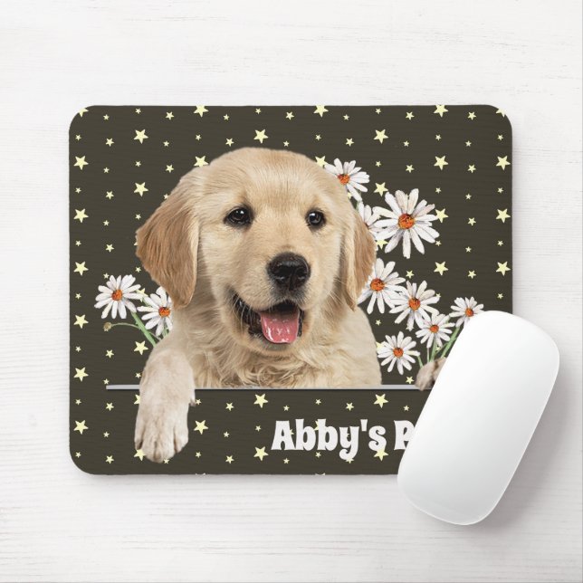 Tapis De Souris Golden Retriever et Daisy on Stars (Avec souris)