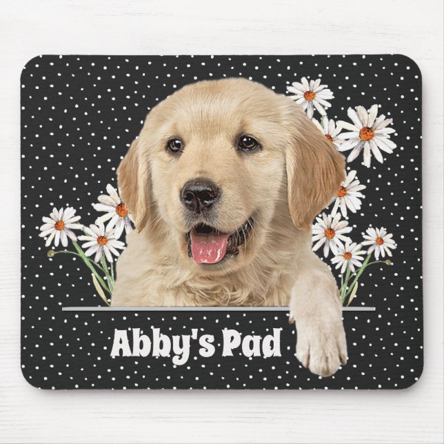 Tapis De Souris Golden Retriever et Daisy Souris (Devant)