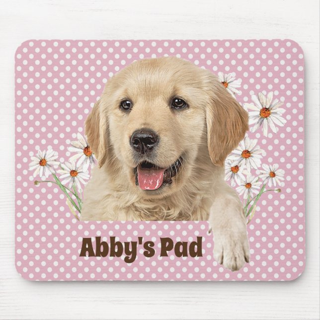 Tapis De Souris Golden Retriever et Daisy Souris (Devant)
