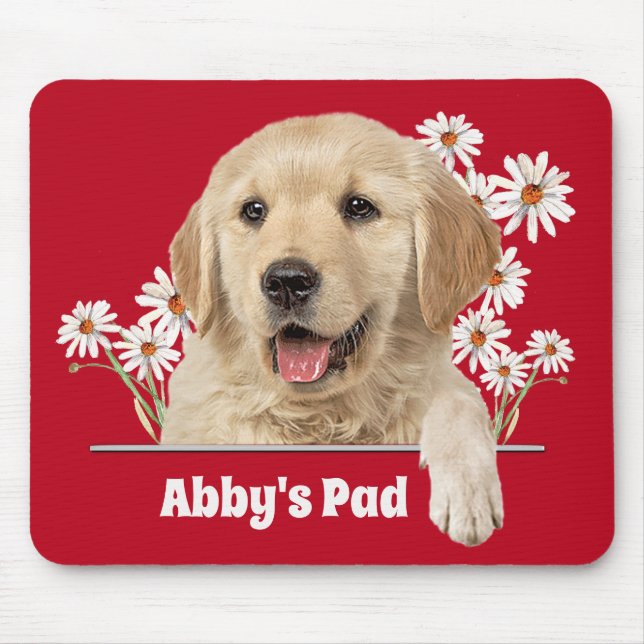 Tapis De Souris Golden Retriever et Daisy Souris (Devant)