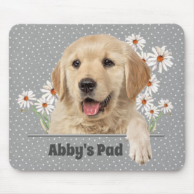 Tapis De Souris Golden Retriever et Daisy Souris (Devant)