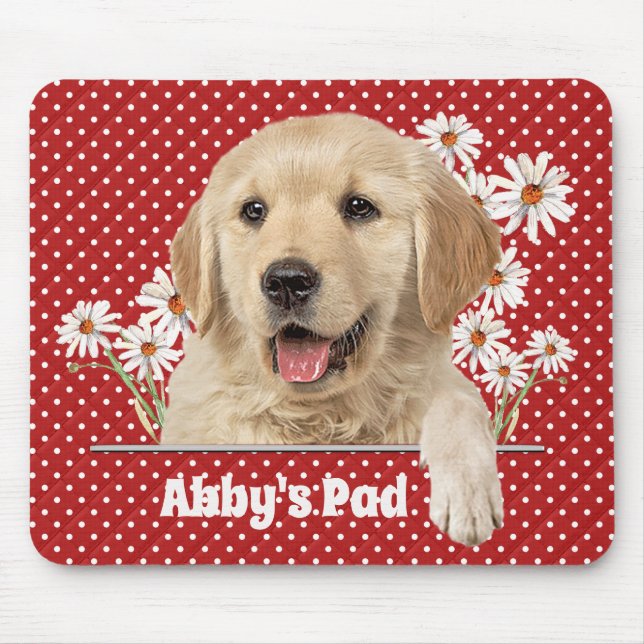 Tapis De Souris Golden Retriever et Daisy Souris (Devant)