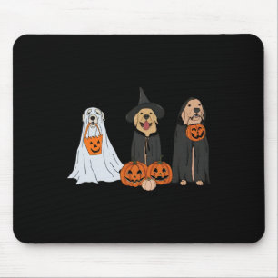 Tapis De Souris Golden Retriever Ghost Halloween Tricoter Ou Treat