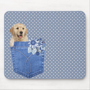 Tapis De Souris Golden Retriever in Jean Pocket