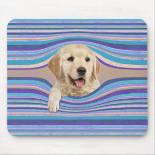 Tapis De Souris Golden Retriever In Stripes