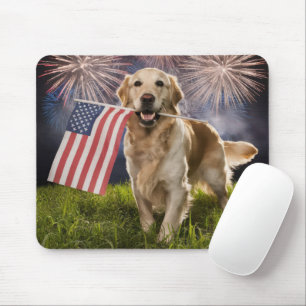 Tapis De Souris Golden Retriever patriotique