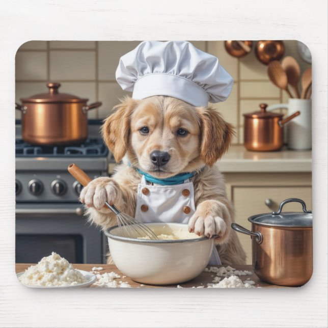 Tapis De Souris Golden Retriever Puppy Chef (Devant)