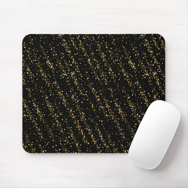 Tapis De Souris Golden Triangle Dots On Black Background Shiny Lux (Avec souris)