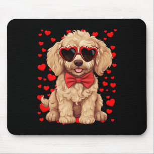 Tapis De Souris Goldendoodle Cœur Simple Nœud Papillon Saint-Valen