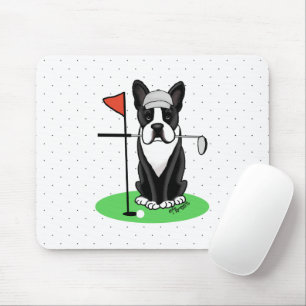 Tapis De Souris Golf Boston Terrier Chien (noir) mignon