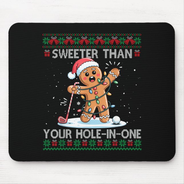 Tapis De Souris Golf Christmas Gingerbread Sweeter Than Your Hole- (Devant)