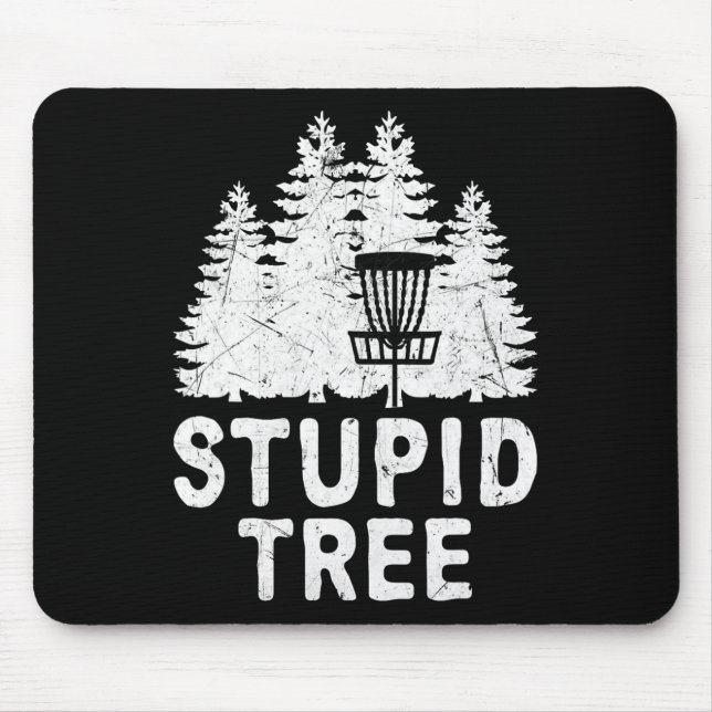 Tapis De Souris Golf de disque drôle d'arbre stupide Frisbee Golf  (Devant)